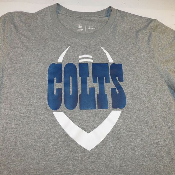 NIKE DRI FIT INDIANAPOLIS COLTS NFL FOOTBALL ATHLETIC TEE T SHIRT Mens L Gray - Picture 1 of 3